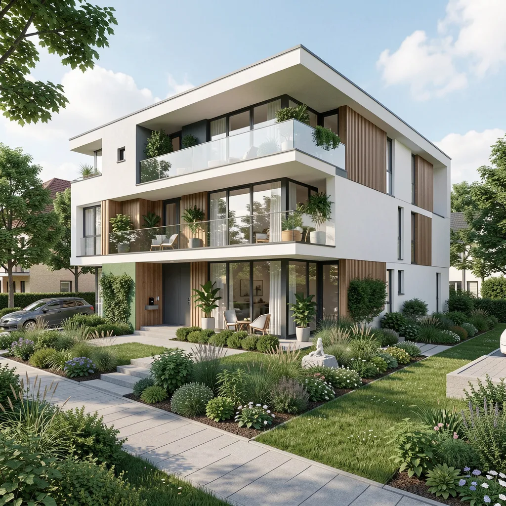 Modern stadsvilla med gröna lösningar